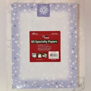 NWT Ampad 60 Sheet Snowflake Swirl Holiday Specialty Paper
